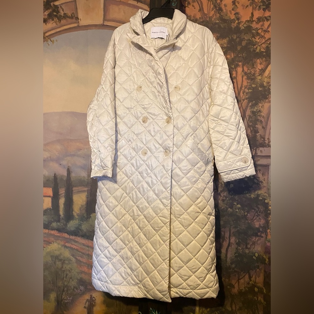 Rebecca Minkoff White Quilted Puffer Trench Coat - Picture 4 of 11